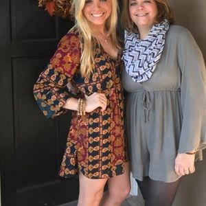 Long sleeve patterned dress